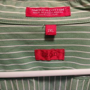 Izod Long Sleeve Shirt - Green w/ white stripes
